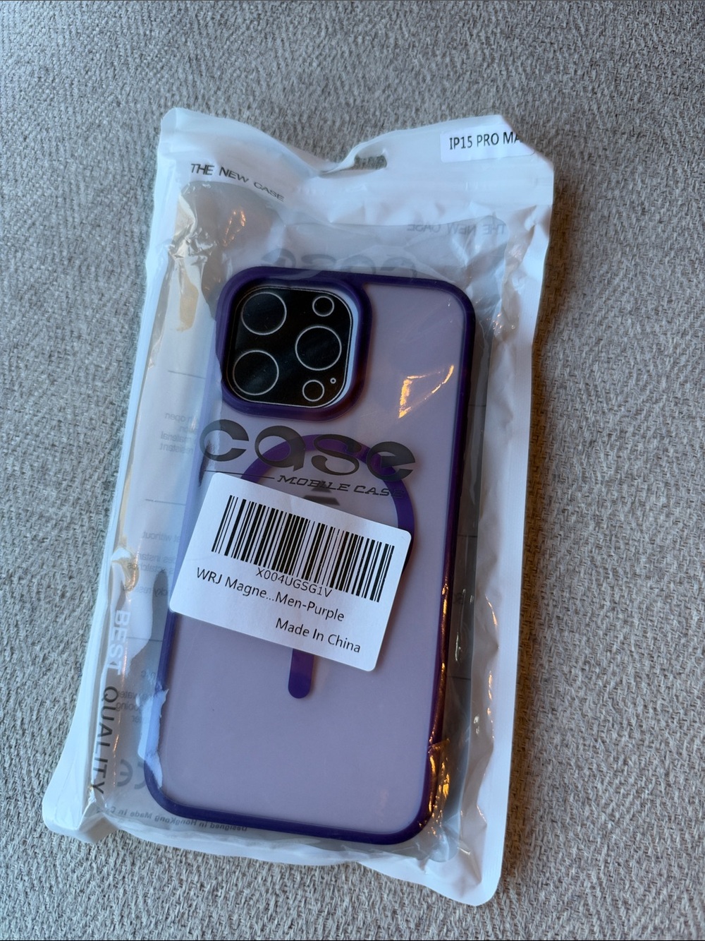 Purple Magnetic Protective Phone Case for iPhone 15 Pro Max